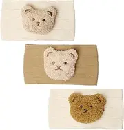 [KU] Pack of 3 Baby Headbands, Little Bear Headbands, Baby Girls Baby Headbands, Turban Hat, Baby Soft Elastic Hair Bands, Baby Newborn Girls Toddler Headbands for 0-6 Months