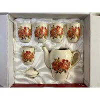 在飛比找蝦皮購物優惠-全新-日本🇯🇵DOMANI 朵曼妮 典雅玫瑰花朵🌹陶瓷茶具組