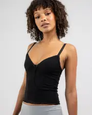 [Mooloola] Mooloola Women's Tay Tay Mesh Cami Top in Black 0 Black