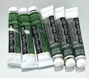 Grumbacher Artists Watercolor .25 oz Tube Lot: Hookers Green Light & Daveys Grey