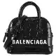 BALENCIAGA 巴黎世家 639766 鱷魚壓紋超迷你兩用貝殼包.黑