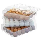 Egg Container for Refrigerator - Large-Capacity Egg Holder with Lid and Handl...