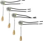 Pull Cord Light Switches, 4pcs Universal Wall Light Pull Switch Home Ceiling Fan Lamp Pull Chain Cord Switch Set Replacement Tools 3A/250V