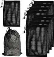 10 Pcs Mesh Drawstring Bag, Mesh Drawstring Bags with Cord Lock Closure, Mesh Stuff Sack, Mesh Laundry Bag, Mesh Organizing Carrying Bag for Clothing Household Goods Travel Items