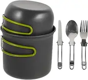 LOORGVEL 1Set Portable Aluminium Alloy Camping Cookware for Outdoor Cooking Lightweight Durable Cooking Pots for Hiking Backpacking Travel Activities