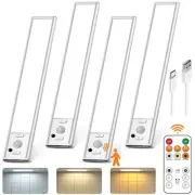 Under Cabinet Lighting with Remote Control,USB Rechargeable 180 Lumen LED Mot...