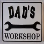 Dad's Workshop Sign- Great for Father's Day-White