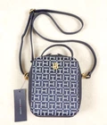 Tommy Hilfiger Crossbody Jacquard Signature Purse Bag w/ Strap and Handle New