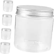 250ml Mini Aluminum Lid Jars Leakproof Plastic Sample Containers for Travel Kitchen Easy Filling Makeup Sample Jars Wide Mouth