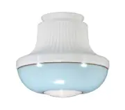B&P Lamp® 4" Fitter, Deco Pendant Shade W/Turquoise Band, 7 1/4" Drop
