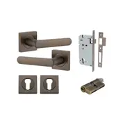 Iver Osaka Door Lever Handle on Square Rose Entrance Kit Key/Key