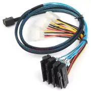 New Internal Mini SAS SFF-8643 to 4 SAS 29pin SFF-8482 IDE Power Cable 6GB 1M