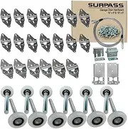 Surpass Garage Door Hardware Kit Roller/Hinge/Top Bracket/Wire Rope (for 16'x8' and 18'x8' Height Double Garage Doors)