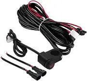Abbraccia Motorcycle Two Lights Wiring Harness Kit Spot Lights Wiring Universal Inline Blade Fuse Waterproof Connector 12V Relay, 1.6M Cable