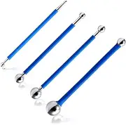 LEONTOOL 4 Pcs Concrete Countertop Caulking Tool, Metal Ball Tile Caulk Finishing Tool, Tile Grout Coating Pressing Tools, Double Steel Pressed Ball for Bathroom