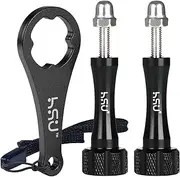 HSU Aluminum Alloy Thumbscrew Set (Extension)+ Wrench for Gopro Hero 13, 12, 11, 10, 9, 8, 7, 6, 5, 4, Compatible with GoPro Media Mod, AKASO Campark and Other Action Cameras (Black)