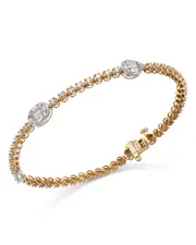 Bloomingdale's Fine Collection Diamond Station Tennis Bracelet in 14K Yellow Gold, 1.50 ct. t. w.