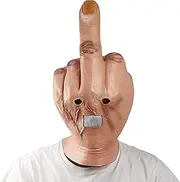 CTTPEG Creepy Fingers Mask,Middle Finger Funny Head Mask Costume Party Prop Adult Latex Mask,Skin Color, 18.9 * 10.2 * 7.9 inches/48 * 26 * 20cm