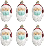 6 Pcs Pendant Santa Claus With Mask,christmas Tree Pendant
