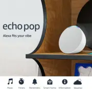 Echo Pop Newest Model/ Full Sound Compact Smart Speaker with Alexa/Glacier White