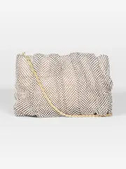 Silver Crystal Clutch Bag