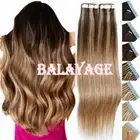 MARKDOWN Tape in 100% Remy Human Hair Extensions Thick Skin Weft Highlight 150g