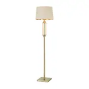 Dorcel 1 Light Floor Lamp Antique Brass, Amber & Cream, Gold - DORCEL FL-AB+AM
