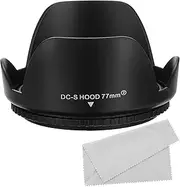 uxcell 77mm Camera Lens Hood, Reversible Flower Lens Hood Protector with Cleaning Cloth for Anti-Reflection Blocks Excess Sunlight to Reduce Lens Flare and Glare, Enhance Photography
