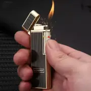 Metal Lighter Windproof Butane Gas Cigar Lighter Refillable Adjustable Flame