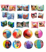Kids Inflatable Swimming Arm Floats & Beach Ball Toy Set - Boys, Girls Aid Float