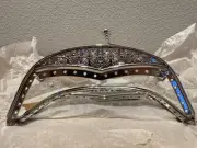 LV66S Silver Ornate Purse Frame with Kiss Clasp – DIY Handbag Frame 1 Pc