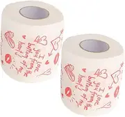 Ipetboom 2 Pack Novelty Toilet Paper Rolls Large Festive Bath Tissue Soft Decorative Paper Towels for Valentine's Day Decor