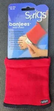 Sprigs Banjees Pocket Wrist Wallet for Travel Running Hiking Red Black Zip
