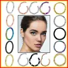 1Pair Seamless Hinged Segment Sleeper Clicker Ring Hoop Ear Lip Nose Earrings
