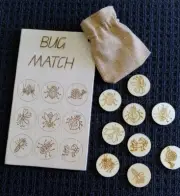 Bug insect wooden matching game natural