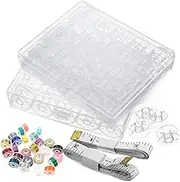 TEMPNAP 1 Set Portable Empty Spools Set Thread Bobbins with Measuring Tapes for Sewing Machines for Beginners and Pros for DIY Projects and Thread Collection