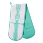 Fortnum Mason Logo Stripe Double Oven Glove Mitt- Eau De Nil NWT