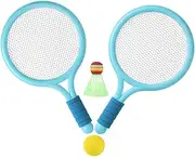 HONMEET 1 Set Tennis Racket Badminton Rackets Game Pickleball Racquet Balls Outdoor Mini Tennis Educational Athletic Blue Plastic