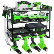 Power Tool Organizer Wall Mount, 4-Layer Heavy-Duty Tool Storage Shelf,4 Dril...