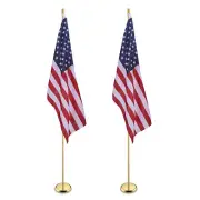 2 Pack 8 Ft Sectional Indoor Flag Pole Kit with Embroidered Stars& Base Ball