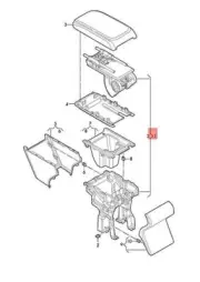 AUDI A1 GBA GBH Mounting For Armrest Soul Black 82A8642834PK Genuine