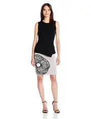 /LX024/ Anne Klein Cotton Blend Pull-On Sweater Skirt Grey Combo Sz XL $89