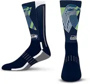 For Bare Feet NFL Men Women Team Color Logo Game Day Phenom Curve Performance Warm & Cold Weather Comfort Crew Sock
