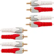 2PK Westinghouse 1.5m Stereo Audio RCA Plug Male to Male Audio Cable Lead Gold