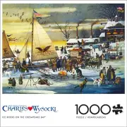 Buffalo Games Puzzle Charles Wysocki Ice Riders on Chesapeake Bay 1000 PCS New