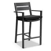Santorini Outdoor Aluminium Bar Stool Charcoal - Denim Grey