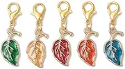 LiQunSweet 100 pcs Colorful Leaf Theme Enamel Alloy Clip on Charms Tree Leaves Plant Keychain Charms with Lobster Clasps for DIY Jewelry Craft Purse Bag Decor Bulk