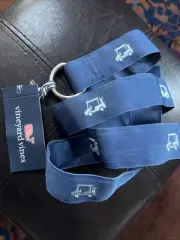 Vineyard Vines Size L Men’s Blue Canvas D Ring Belt Golf Carts NWT
