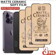 3x Ceramic Matte Nano Screen Protector For iPhone 16 15 14 13 12 11 Pro Max Plus