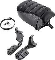 ONETK Passenger Pillion Seat with Passenger Anti Vibration Rubber Footpeg Mount Kit fits for Harley Davidson 2016-2020 Sportster Iron 883 XL883N Models